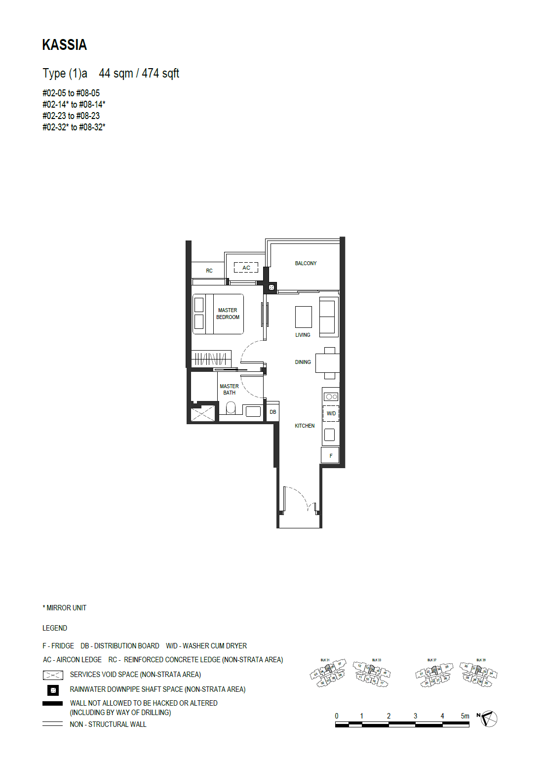 Kassia 1 Bedroom Floor Plan 2