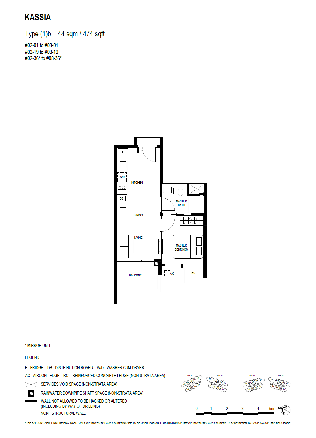 Kassia 1 Bedroom Floor Plan 3