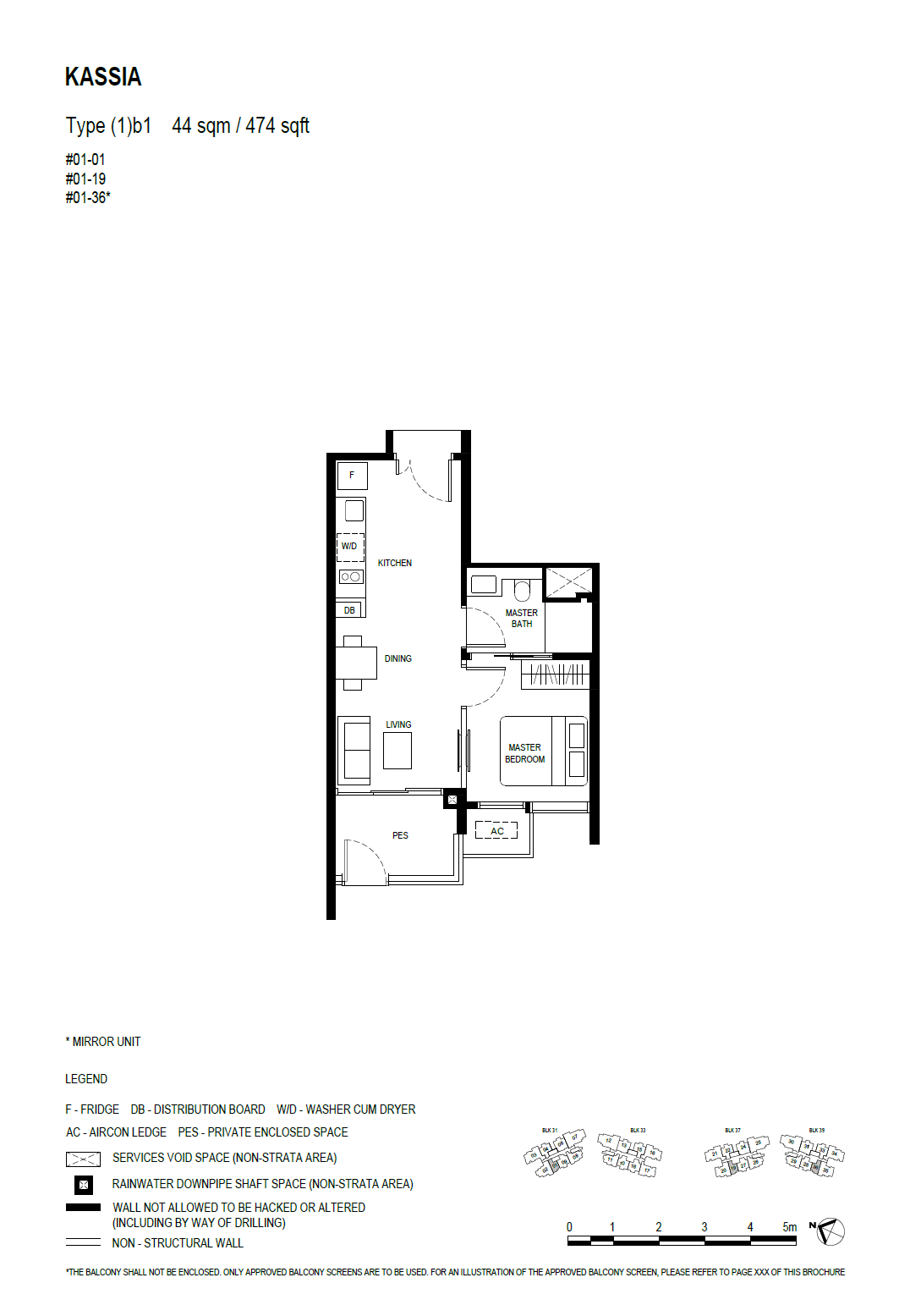 Kassia 1 Bedroom Floor Plan 4